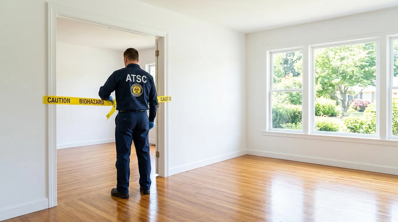 Certified biohazard cleanup crew performing Trauma Scene Cleanup in Live Oak